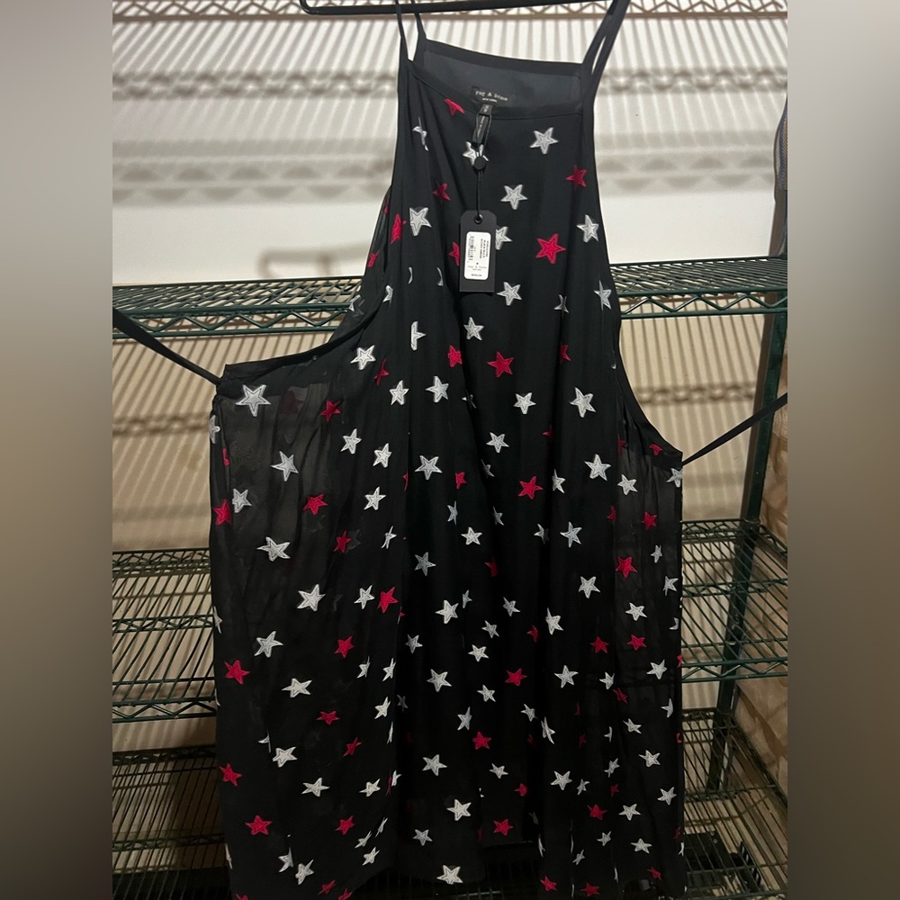 Rag & Bone Black Top with Red and White Stars